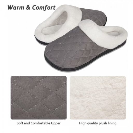 Ultraideas Memóriahabos Téli Mamusz – Szürke, 40–41-es Méret, Meleg Benti Papucs