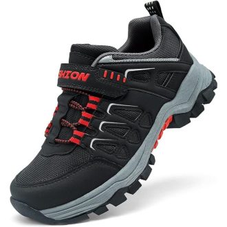   ASHION Gyerek Túracipő – Légáteresztő Csúszásmentes Sportcipő 36 (Piros-Fekete)