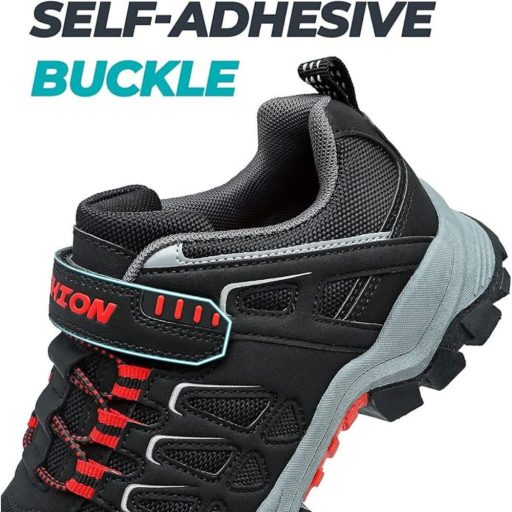 ASHION Gyerek Túracipő – Légáteresztő Csúszásmentes Sportcipő 36 (Piros-Fekete)