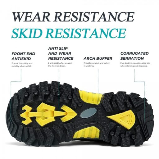 ASHION Gyerek Túracipő – Légáteresztő Csúszásmentes Sportcipő 28 (Sárga-Sötétzöld)