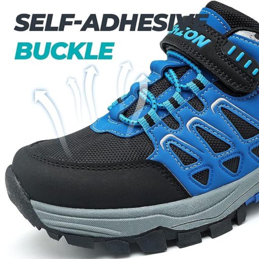 ASHION Gyerek Túracipő – Légáteresztő Csúszásmentes Sportcipő 37 (Kék-Fekete)