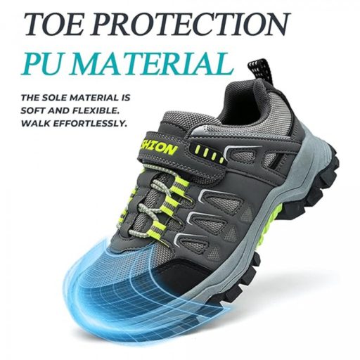 ASHION Gyerek Túracipő – Légáteresztő Csúszásmentes Sportcipő 36 (Zöld)