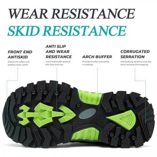 ASHION Gyerek Túracipő – Légáteresztő Csúszásmentes Sportcipő 29 (Zöld)