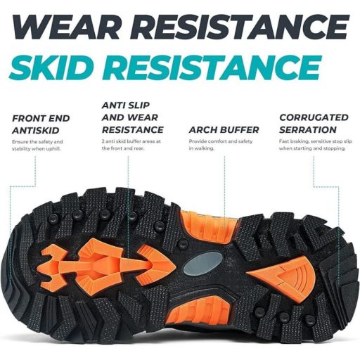 ASHION Gyerek Túracipő – Légáteresztő Csúszásmentes Sportcipő 31 (Kék-Narancs)