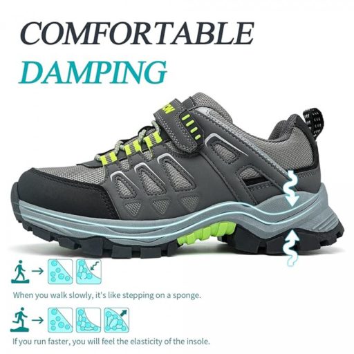 ASHION Gyerek Túracipő – Légáteresztő Csúszásmentes Sportcipő 32 (Zöld)