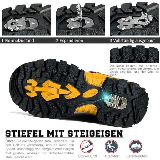 ASHION Meleg Gyerek Téli Cipő – Bélelt Bakancs 26 (Sárga-Fekete)