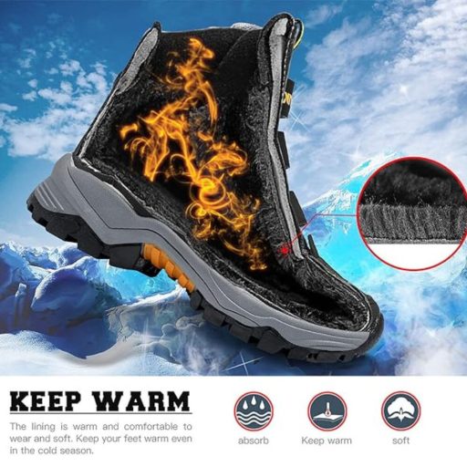 ASHION Meleg Gyerek Téli Cipő – Bélelt Bakancs 33 (Sárga-Fekete)