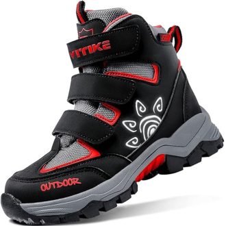   ASHION Meleg Gyerek Téli Cipő – Bélelt Bakancs 36 (Piros-Fekete)