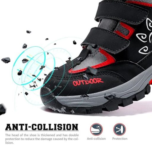 ASHION Meleg Gyerek Téli Cipő – Bélelt Bakancs 28 (Piros-Fekete)