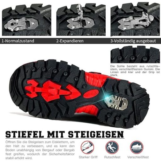 ASHION Meleg Gyerek Téli Cipő – Bélelt Bakancs 28 (Piros-Fekete)