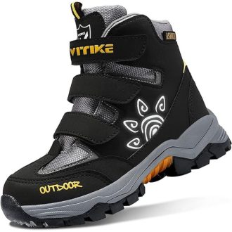   ASHION Meleg Gyerek Téli Cipő – Bélelt Bakancs 30 (Sárga-Fekete)