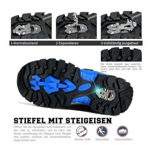 ASHION Meleg Gyerek Téli Cipő – Bélelt Bakancs 25-40 (Sötétkék-Fekete)